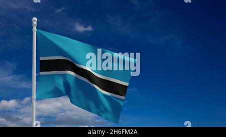 Repubblica del Botswana bandiera nazionale, sventolando nel vento. Rendering 3d, CGI Foto Stock