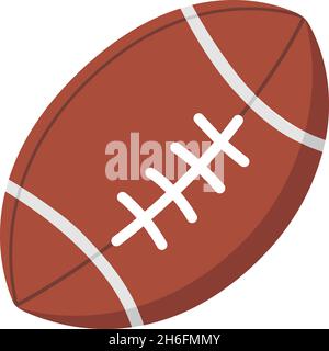 icona a sfera di rugby disegno vettoriale piatto isolato su bianco Illustrazione Vettoriale