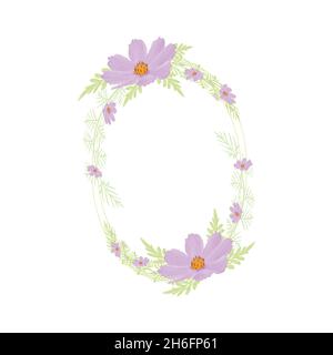 Acquerello naturale cosmo fiore e lasciare set design Illustrazione Vettoriale