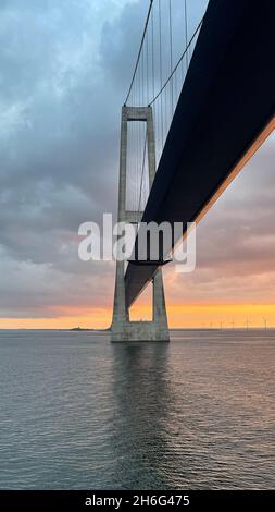 Ponte di Storebælt Grande ponte di cintura, Danimarca Foto Stock