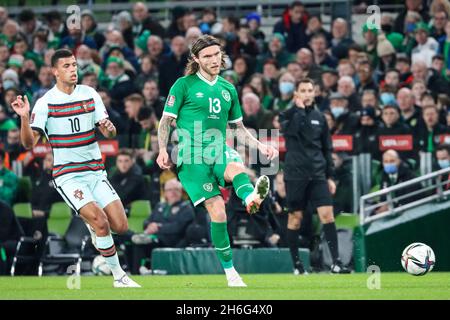 11 novembre 2021, Aviva Stadium, Dublino, Irlanda 2022 FIFA World Cup Qualifier, Irlanda contro Portogallo; Jeffrey Hendrick Foto Stock