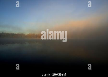 Nebbia sul lago di Wirth Foto Stock