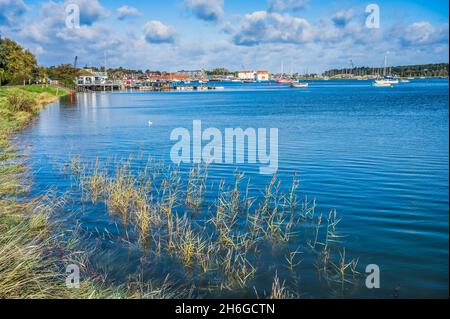 L'immagine è del porto marino nella storica cittadina costiera di Woodbridge nella contea di Suffolk di East Anglia nel sud-est dell'Inghilterra Foto Stock