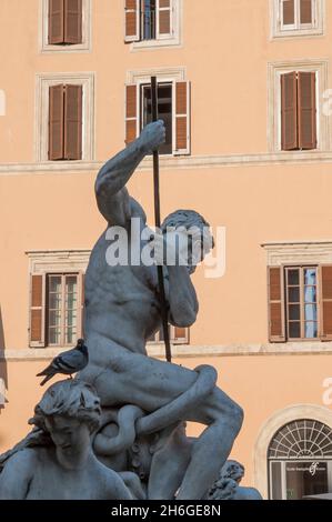 Fontana del Nettuno di Antonio della Bitta a Roma Foto Stock