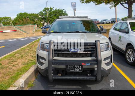 Ford Interceptor Rhode Island state Police SUV auto nel centro di Providence, Rhode Island RI, Stati Uniti. Foto Stock