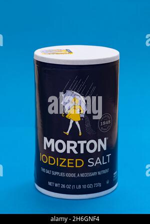 Contenitore di sale iodurato Morton. Foto Stock