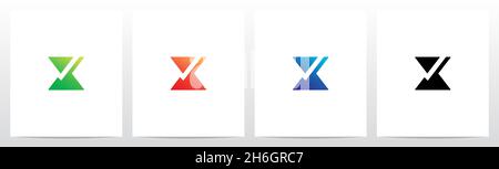 Spunta il simbolo sul logo Modern Letter Design X. Illustrazione Vettoriale