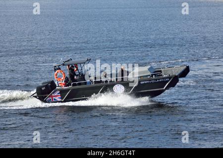 Landing Craft BRAVO Lima GB gestito dal Livetts Group visto operare a Londra Foto Stock