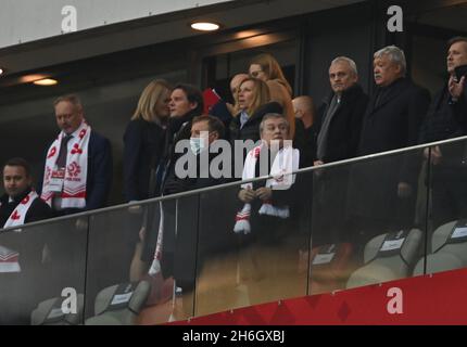 VARSAVIA, POLONIA - 15 NOVEMBRE 2021: Coppa del mondo 22 Qatar qualificazione gropup stage match Polonia - Ungheria, Piotr Glinski Foto Stock