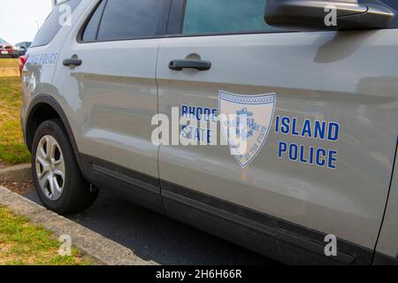 Ford Interceptor Rhode Island state Police SUV auto nel centro di Providence, Rhode Island RI, Stati Uniti. Foto Stock