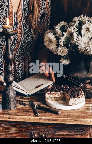 Dessert tiramisù. Foto retrò. Foto Stock