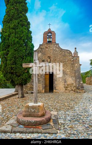 La vecchia cappella Penitents nel centro storico di Grimaund - Grimaud - Francia, Departement Var, Côte d'Azur Foto Stock