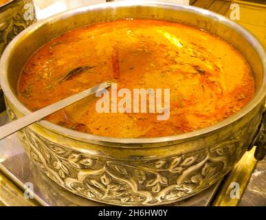 Un'immagine della ricetta Paneer con fuoco selettivo Foto Stock