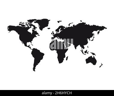 Mappa del mondo Silhouette. Modello di illustrazione vettoriale. Mappa del mondo Silhouette. Modello di illustrazione vettoriale. Illustrazione Vettoriale
