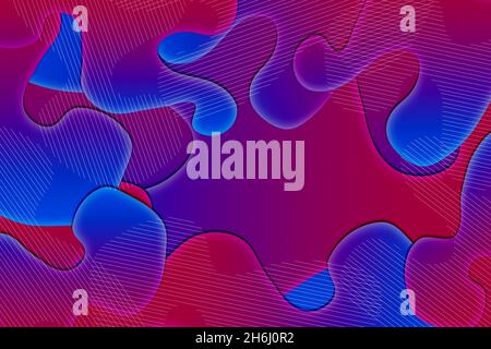 immagine di sfondo 3d delle onde sovrapposte in rosso e blu con spazio per il testo Foto Stock