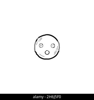 Confondere il doodle disegnato a mano emoji Illustrazione Vettoriale