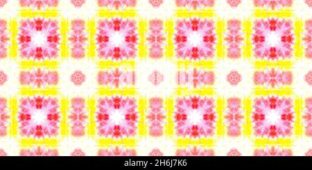 Modello di tintura psichedelica. Mattonata di Damasco Rosso. Grunge artistico Chevron. Disegnato da materiale manuale. Trama di Arte sporca. Backgro di tintura Psicedelica senza cuciture Foto Stock