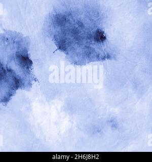 Acquerello acqua stratta. Stampa in tinta Indigo Denim Ink. Superficie artigianale artistica. Acquerello acqua stratta. Stampa a olio. Superficie di mestiere spiegazzata. IND Foto Stock
