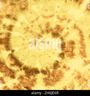 Tie Dye Spiral background. Giallo artistico Foto Stock