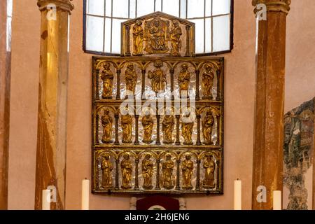 Silbertar der Sankt-Tryphon-Kathedrale in Kotor, Montenegro, Europa | Cattedrale di San Tryphon altare d'argento, Kotor, Montenegro, Europa Foto Stock