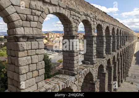 L'Acueducto de Segovia, un acquedotto romano costruito nel i secolo d.C. Segovia, Spagna. Foto Stock