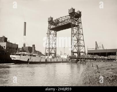South Halsted Street Lift-Bridge, Chicago River, Chicago, Illinois, 1894 Foto Stock