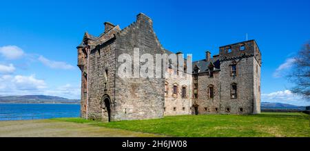 Newark Castle, Port Glasgow, Inverclyde, Scozia, Regno Unito, Europa Foto Stock