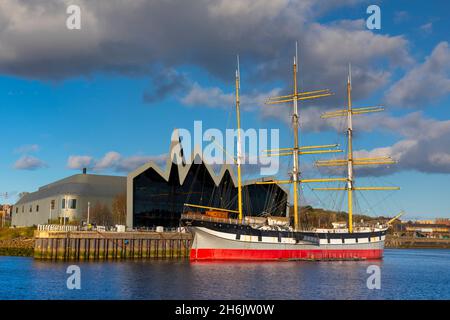 The Tall Ship Glenlee, Riverside Museum, River Clyde, Glasgow, Scozia, Regno Unito, Europa Foto Stock