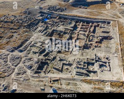 Kultepe antiche rovine della città. Centro commerciale Assiro a Karum-Kanis nella città di Kayseri Turchia. Foto Stock