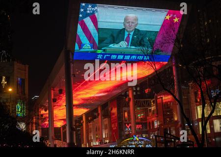XI-Biden vertice virtuale. 16-Nov-2021 Foto Stock