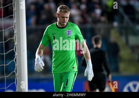 San Marino, 15 2021 novembre, Aaron Ramsdale in Inghilterra durante le qualificazioni alla Coppa del mondo Qatar 2022 - San Marino vs Inghilterra, Coppa del mondo FIFA a San Marino, Repubblica di San Marino, novembre 15 2021 Foto Stock