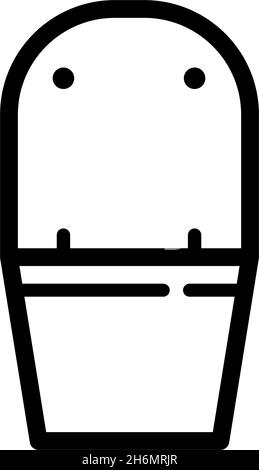 Icona del contorno del water. Illustrazione vettoriale isolata su sfondo bianco. Illustrazione Vettoriale