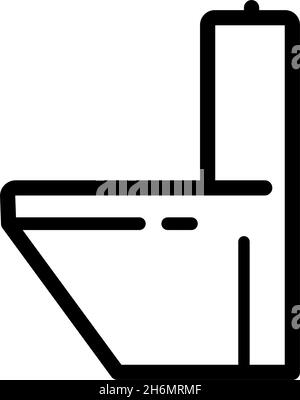 Icona del contorno del water. Illustrazione vettoriale isolata su sfondo bianco. Illustrazione Vettoriale