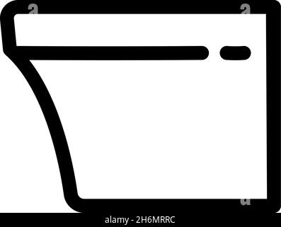 Icona del contorno del water. Illustrazione vettoriale isolata su sfondo bianco. Illustrazione Vettoriale