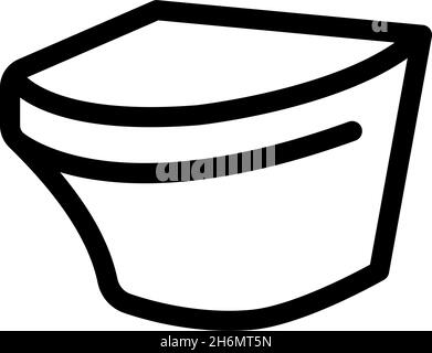 Icona del contorno del water. Illustrazione vettoriale isolata su sfondo bianco. Illustrazione Vettoriale