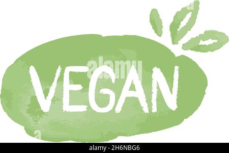 Prodotti e merci vegani, emblema o vettore di etichette Illustrazione Vettoriale