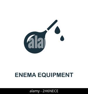 Icona dell'apparecchiatura del sistema Enema. Segnale monocromatico dalla raccolta delle apparecchiature medicali. Illustrazione icona Creative Enema Equipment per il web design, infografica e. Illustrazione Vettoriale