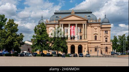 Il Teatro di Stato di Mecklenburg a Schwerin, Mecklenburg-Pomerania Occidentale, Germania Foto Stock