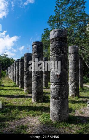 Città precolombiana sito UNESCO, Chichen Itza, Yucatan, Messico, America Centrale Foto Stock