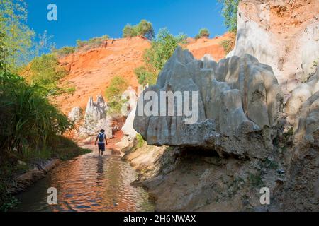 Red Canyon e March River vicino a Mui NE, Phan Thiet, Vietnam Foto Stock