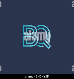 Elementi di design del logo Creative Letter BQ. Logo semplice letter BQ, vettore di design del logo Business Corporate Letter BQ Illustrazione Vettoriale