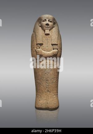 Antico sarcofago egiziano di granito rosso di Pahennetjer, circa 1250BC, 19th Dynasty, Saqqara Memphis. British Museum EA18. Parte inferiore del rosso Foto Stock