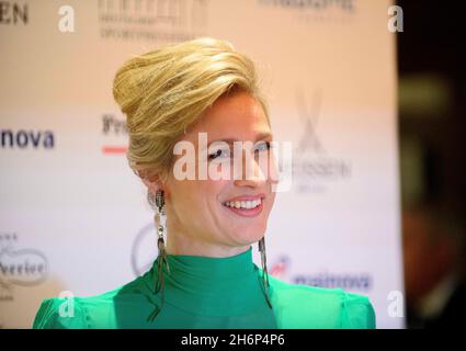 Francoforte, Germania. 6 novembre 2021. Britta HEIDEMANN, ex fencer, la 39a Deutsche SportpresseBall a Francoforte sul meno/Germania il 6 novembre 2021 Â Credit: dpa/Alamy Live News Foto Stock