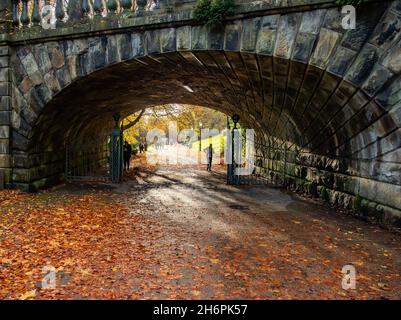 Autunno a Avenham Park, Preston, Lancashire, Regno Unito. Foto Stock