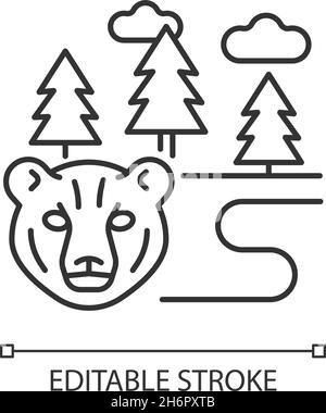 Icona lineare foresta boreale Illustrazione Vettoriale