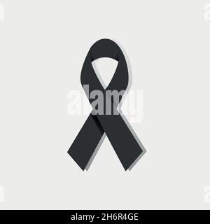 Nastro nero - Lutto, morte, simbolo di melanoma Immagine e Vettoriale -  Alamy
