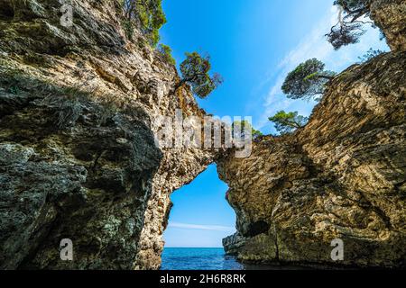 Italia Puglia Gargano - Costa tra Mattinata e Vieste Foto Stock