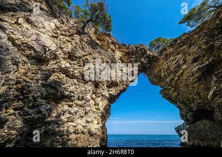 Italia Puglia Gargano - Costa tra Mattinata e Vieste Foto Stock