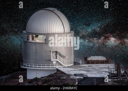 Nordic Optical Telescope, Osservatorio Roque de los Muchachos, la Palma, Isole Canarie, Spagna Foto Stock