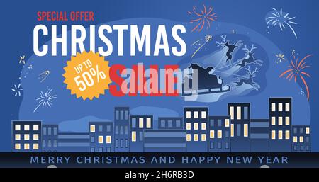 Offerta speciale di Natale fino al 50% di sconto Illustrazione Vettoriale
